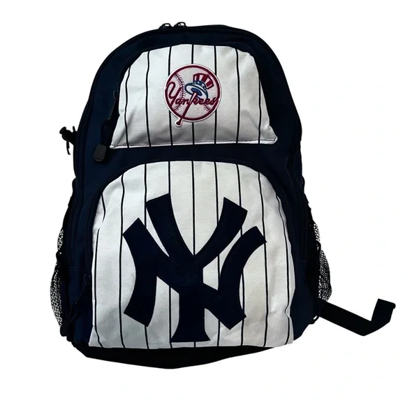 New York Yankees Backpack Pinstripe MLB Genuine Merchandise School Travel Bag - Picture 1 of 12
